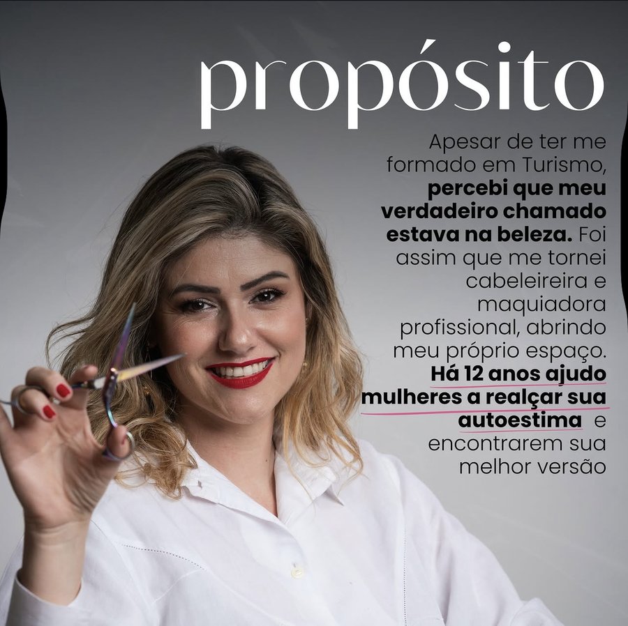 Simone Rezende com tesoura profissional